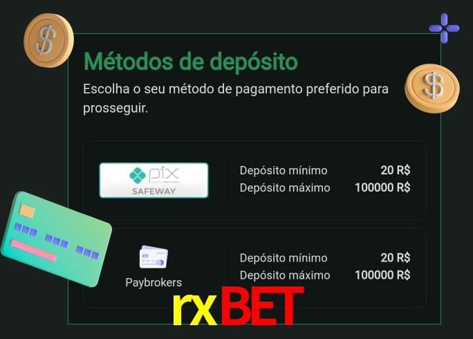 O cassino rxbet oferece uma grande variedade de métodos de pagamento